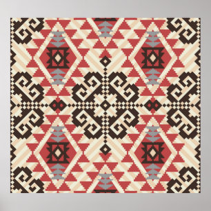 Ethnische Geometrie: Abstrakt nahtlos Poster