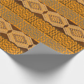 Ethnische geometrische afrikanische Orange Geschenkpapier (Ecke)
