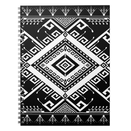 Ethnische geometrische indische Grenze, abstrakt. Notizblock (Vorderseite)