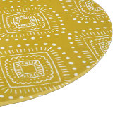 Ethnische geometrische Struktur: goldgelb, weiß Schneidebrett (Ecke)