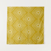 Ethnische geometrische Struktur: goldgelb, weiß Wandteppich (Vorderseite (Horizontal))