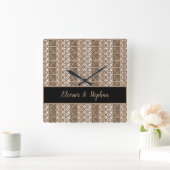 ethnische gezeichnetes Muster Afrikas Stammes- Quadratische Wanduhr (Zuhause)