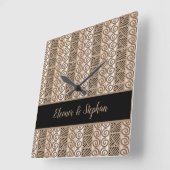 ethnische gezeichnetes Muster Afrikas Stammes- Quadratische Wanduhr (Winkel)