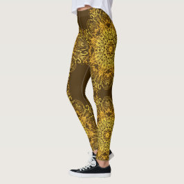 Ethnische goldene Mandala. Leggings