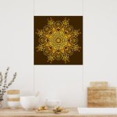Ethnische goldene Mandala. Poster (Küche)