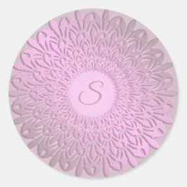 Ethnische Gradientenmandala. Monogramm. Runder Aufkleber