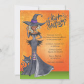 Ethnische Hexeneinladung, Party der Kostüme Einladung (Vorderseite)