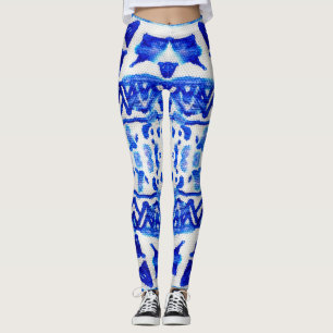 Ethnische Indigo-Pfeil-Muster Leggings