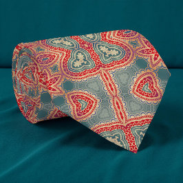 Ethnische indische Verzierte Boho Rot und Aquamari Krawatte