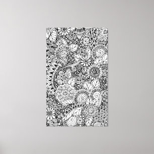 Ethnische inspirierte mit Blumen6 Leinwanddruck