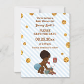 Ethnische Junge auf dem Telefon Gold Confetti Magneteinladung (Vorderseite)