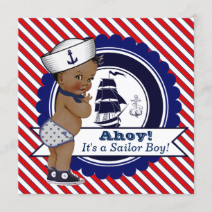 Ethnische kleine Babydusche aus Sailor Einladung