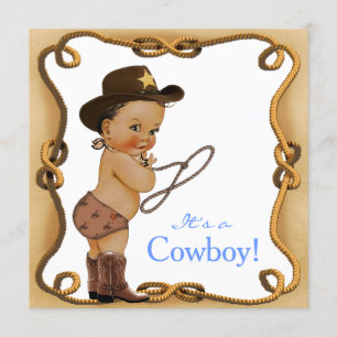 Ethnische kleine Cowboy-Babyparty Einladung