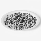 Ethnische Kunst der polynesischen Maori- Pappteller (Schrägansicht)