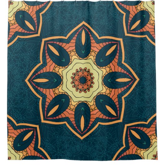 Ethnische Mandala: nahtlos Vintages Muster Duschvorhang (Vorderseite)