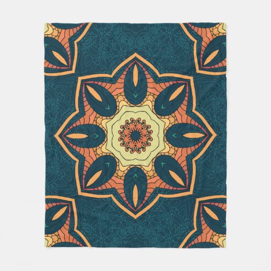 Ethnische Mandala: nahtlos Vintages Muster Fleecedecke (Vorderseite)