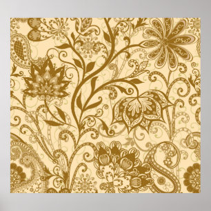 Ethnische Mandalas: indisches Muster Poster