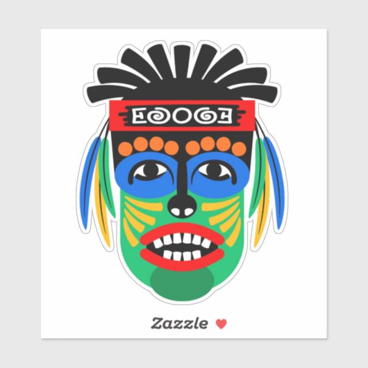 Ethnische Maske Aufkleber (Blatt)