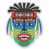 Ethnische Maske Aufkleber (Vorderseite)