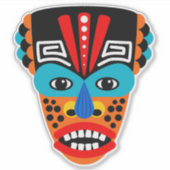 Ethnische Maske Aufkleber (Vorderseite)