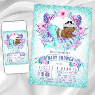 Ethnische Meerjungfrau-Baby-Einladung zum Babyshow Einladung