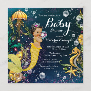 Ethnische Meerjungfrau-Baby-Party Einladung