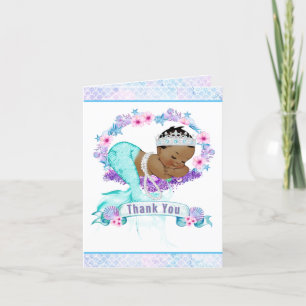 Ethnische Meerjungfrau Baby Shower Dankeskarten Dankeskarte