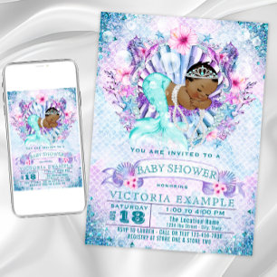 Ethnische Meerjungfrau-Baby-Shower-Einladungen Einladung