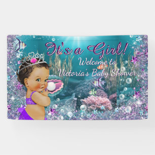 Ethnische Meerjungfrau-Baby-Shower-Flagge Banner