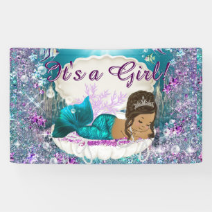 Ethnische Meerjungfrau-Prinzessin-Baby-Party Banner
