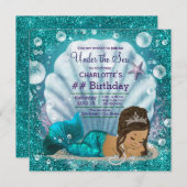 Ethnische Meerjungfrau unter der Geburtstagspartei Einladung (Vorne/Hinten)