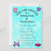 Ethnische Meerjungfrau unter der Geburtstagspartei Einladung (Rückseite)
