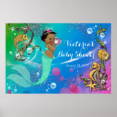 Ethnische Meerjungfrau unter der Sea Baby Dusche Poster (Vorne)