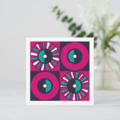 Ethnische Mitte Jahrhundert Moderne Magenta Aquama Karte (Stehend Vorderseite)