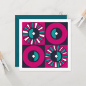 Ethnische Mitte Jahrhundert Moderne Magenta Aquama Karte (Vorderseite/Rückseite Beispiel)