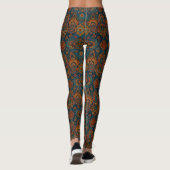 Ethnische Muster paisleys dunkelrot grün lässig Leggings (Rückseite)