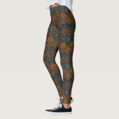 Ethnische Muster paisleys dunkelrot grün lässig Leggings (Links)