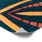 Ethnische nahtlose Muster mit mandala Abbildung. Poster (Ecke)