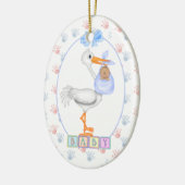 Ethnische neue Baby-Storch-Verzierung Keramikornament (Links)