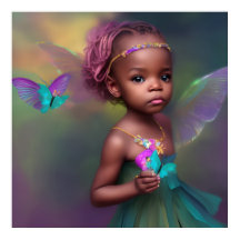 Ethnische niedliche kleine Mädchen Schmetterling l