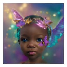 Ethnische niedliche kleine Mädchen Schmetterling l