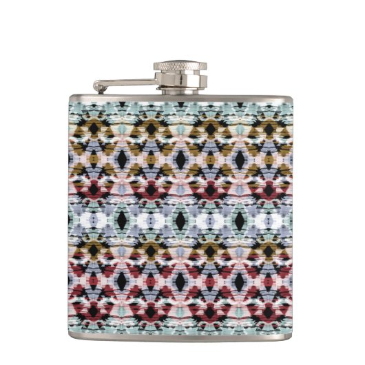 Ethnische Ornamente. Ikat. Flachmann (Vorderseite)