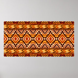 Ethnische Ornamente. Nahtloses Navajo-Muster. Illu Poster