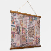 Ethnische Patchwork-Abstrakte Mauer hängen Wandteppich Mit Holzrahmen (Gewinkelt)