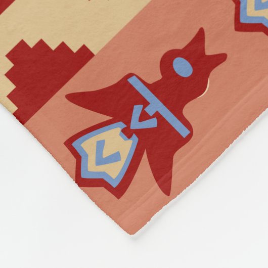 Ethnische peruanische Inka-Tier-Lamas Fische und Fleecedecke (Ecke)