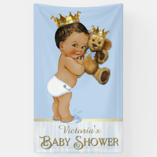 Ethnische Prinz-Teddybär-Baby-Party Banner