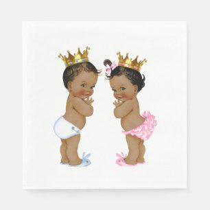 Ethnische Prinz und Prinzessin Baby Shower Serviette