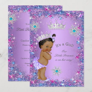 Ethnische Prinzessin Baby-Party Lila Türkis Blau R Einladung