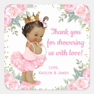 Ethnische Prinzessin Baby Shower Favor Stickers