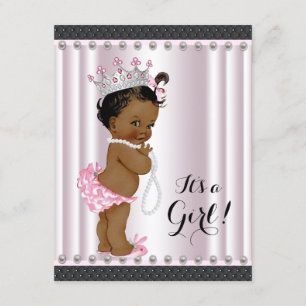 Ethnische Prinzessin Baby Shower Pinkle Perle Einladung